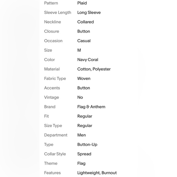 Flag&Anthem Mens Plaid Shirt Button Up Burnout Medium Navy Coral Lightweight NWT - Picture 13 of 13